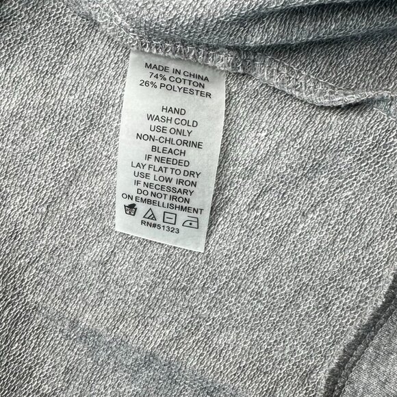 NWT Vince Camuto Rhinestone Sweatshirt Top Sz.L Gray Embellished Cotton Preppy - Picture 9 of 11
